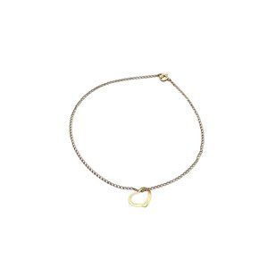 Thin 14K Gold Bracelet Sliding Heart Charm Yellow Gold Chain Vintage Jewelry